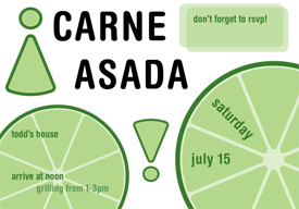 Carne Asada! carne asada invitation
